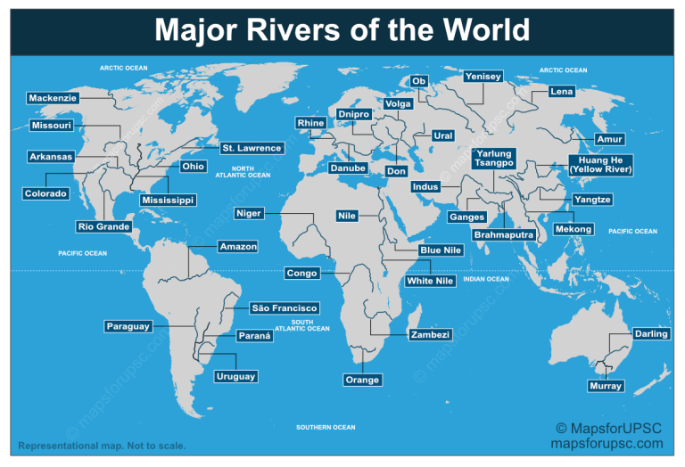 Major Rivers Of The World With Map Locations Key Facts Map Of Major Rivers Of The World 768x524