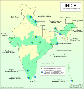 Biosphere Reserves in India Map