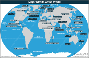 Major Straits of the World Map