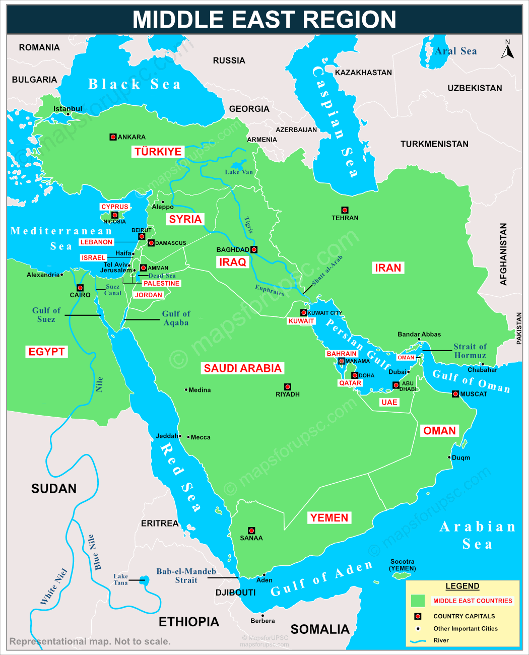 Middle East Map Countries Capitals Key Facts Conflicts