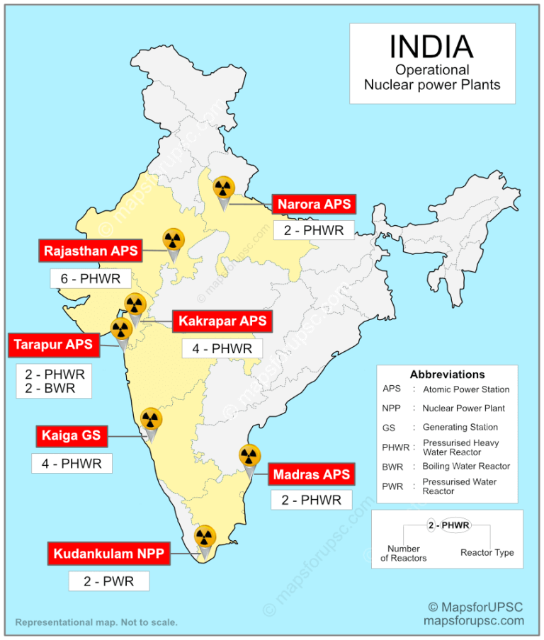 Nuclear Power Plants in India Map
