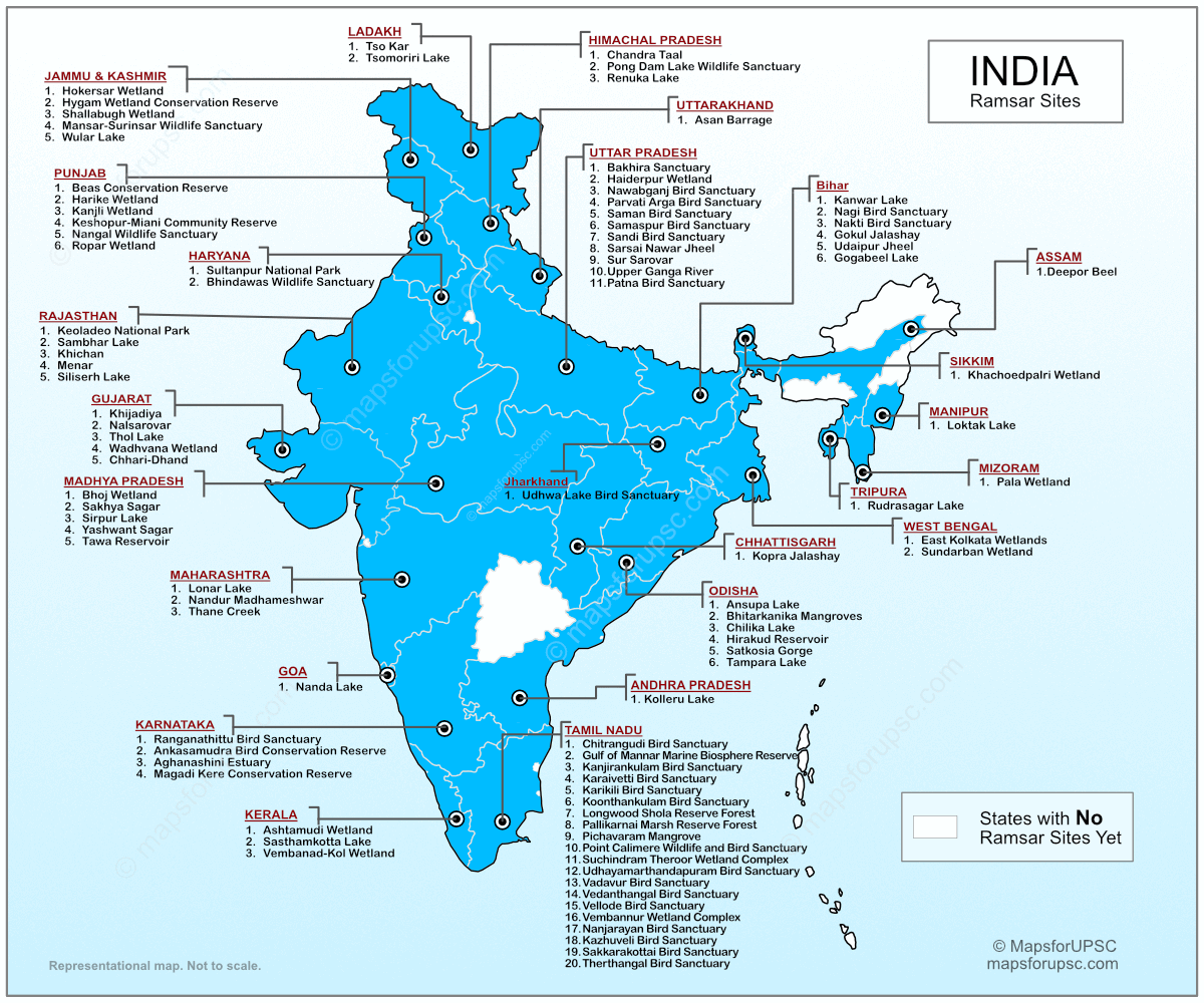 Ramsar Sites In India Map