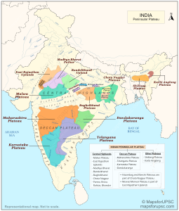 Plateaus of India Map