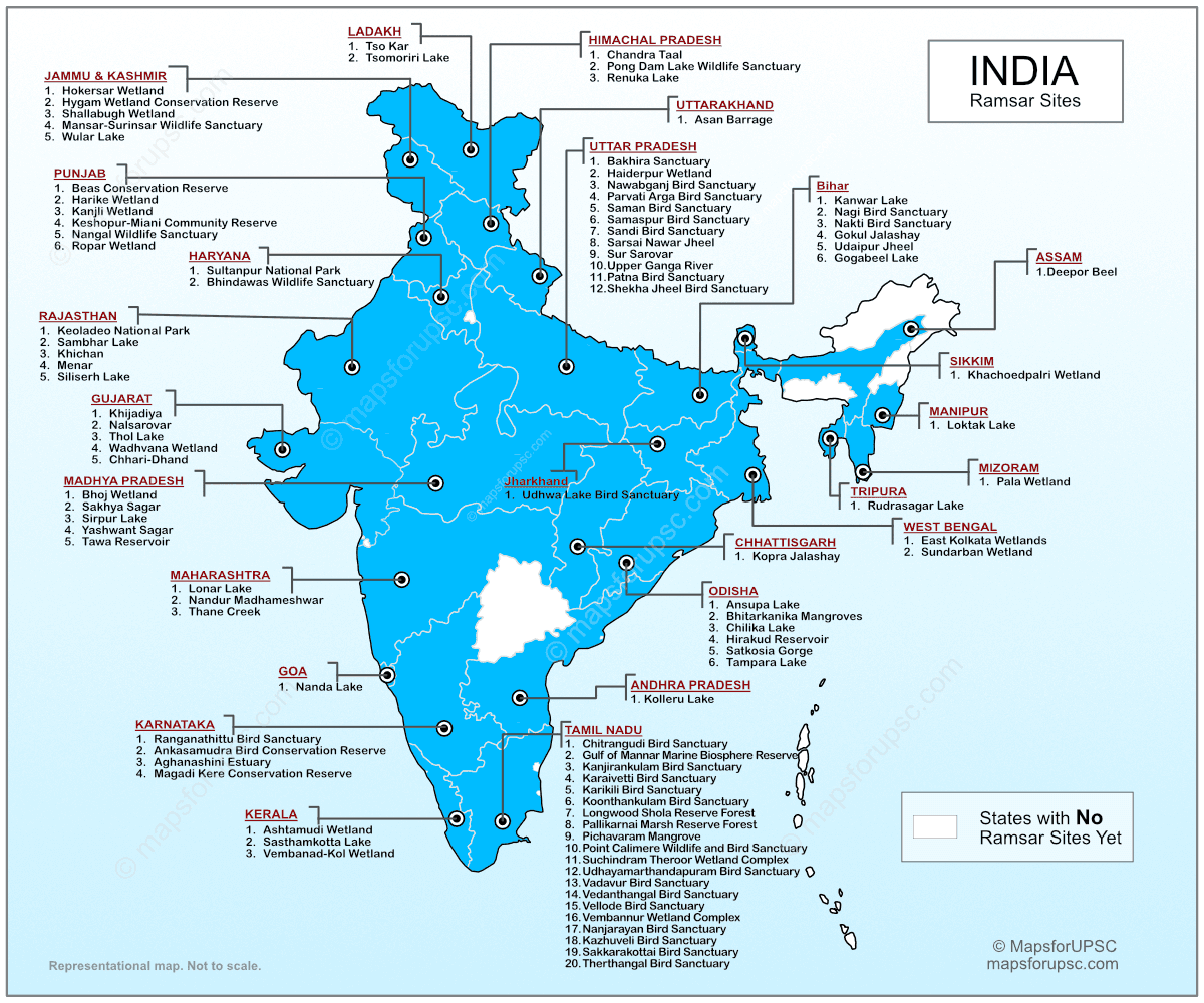 Ramsar Sites In India Map