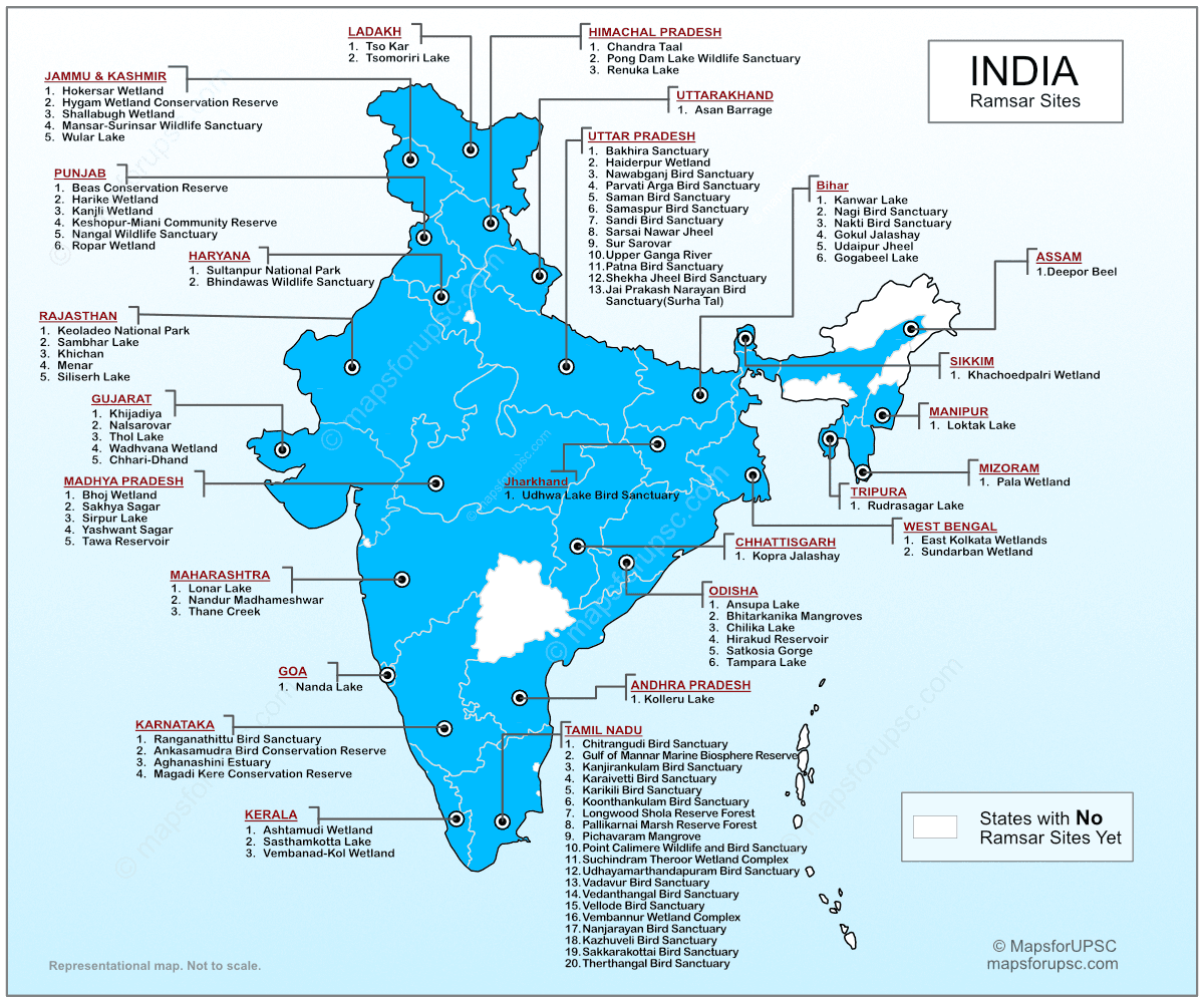 Ramsar Sites In India Map